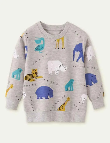 Animal Floral Print Long Sleeve Sweatshirt - Mini Taylor